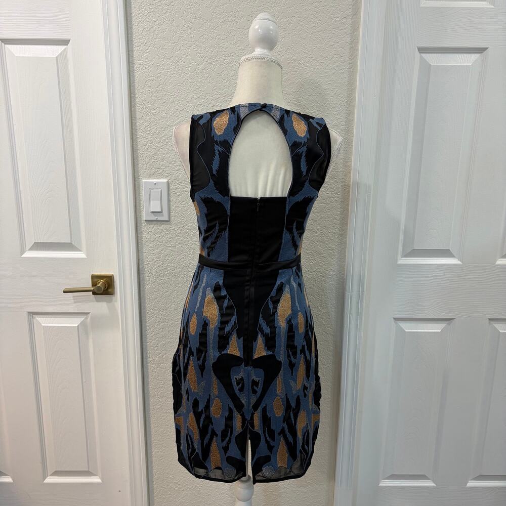 Reiss Zuma Brocade Blue Copper Dress - Picture 5 of 10